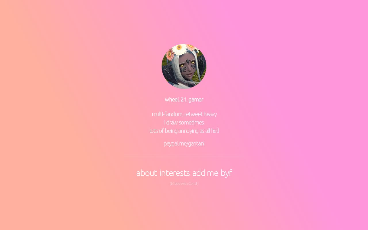 Carrd profile picture for @wheel